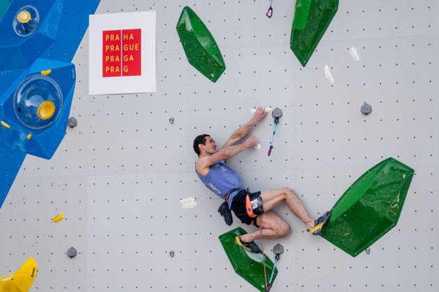 Czech climber Adam Ondra competes in the qualifying rounds for men and women at the World Climbing Series Prague 2026, in Prague, Czech Republic, on June 4, 2026. (CTKxPhoto OndrejxDeml) CTKPhotoP2026060403505  CTKPhotoP2026060403505