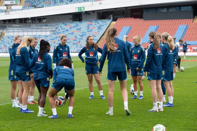 260604 Goalkeeper Jennifer Falk, Rosa Kafaji, Hanna Bennison of the Swedish women s national football team during a training session on June 4, 2026 in Gothenburg. Photo: Daniel Stiller BILDBYRAN kod DS DS0583 fotboll football soccer fotball vm-kval kval fifa womens world cup qualifier qualifier träning practice training sverige sweden dam bbeng Copyright: DANIELxSTILLER BB260604DS021