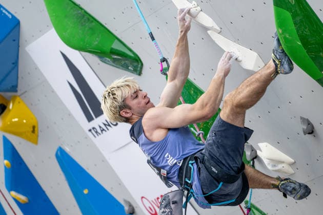 climber Jan Stipek of Czech Republic competes in the qualifying rounds for men and women at the World Climbing Series Prague 2026, in Prague, Czech Republic, on June 4, 2026. (CTKxPhoto OndrejxDeml) CTKPhotoP2026060404124  CTKPhotoP2026060404124