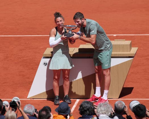 Sieger Sara Errani, Andrea Vavassori, Mixed Doppel, Mixed Doubles, Siegerehrung, Presentation Tennis - French Open 2026 - Roland Garros - Paris - - France - 4 June 2026. Copyright: xJuergenxHasenkopfx