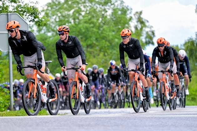 Tour de Wallonie 2026 Stage 4 EUPEN, BELGIUM - JUNE 04 : Team Netcompany INEOS in action during stage 4 of the 47th edition of Ethias Tour de Wallonie an UCI ProSeries 2.Pro cycling road race stage for Men Elite of 166.7 km with start in Dison and finish in Eupen on June 4, 2026 in Eupen, Belgium, 04 06 2026 ( Motordriver Pieter Van Herzele - Eupen Belgium  Copyright: xSesx