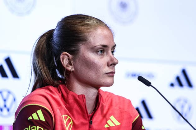 Fussball, WM-Qualifikation Europa (Frauen) Saison 2026 Abschluss Pressekonferenz Deutschland vor dem Spiel gegen Norwegen 04.06.2026, RheinEnergeieSTADION Sjoeke Nüsken (Deutschland) Köln RheinEnergieSTADION Nordrhein-Westfalen Deutschland