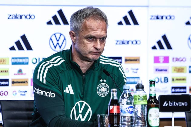 Fussball, WM-Qualifikation Europa (Frauen) Saison 2026 Abschluss Pressekonferenz Deutschland vor dem Spiel gegen Norwegen 04.06.2026, RheinEnergeieSTADION Christian Wück (Trainer, Deutschland) Köln RheinEnergieSTADION Nordrhein-Westfalen Deutschland