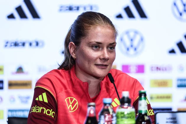 Fussball, WM-Qualifikation Europa (Frauen) Saison 2026 Abschluss Pressekonferenz Deutschland vor dem Spiel gegen Norwegen 04.06.2026, RheinEnergeieSTADION Sjoeke Nüsken (Deutschland) Köln RheinEnergieSTADION Nordrhein-Westfalen Deutschland