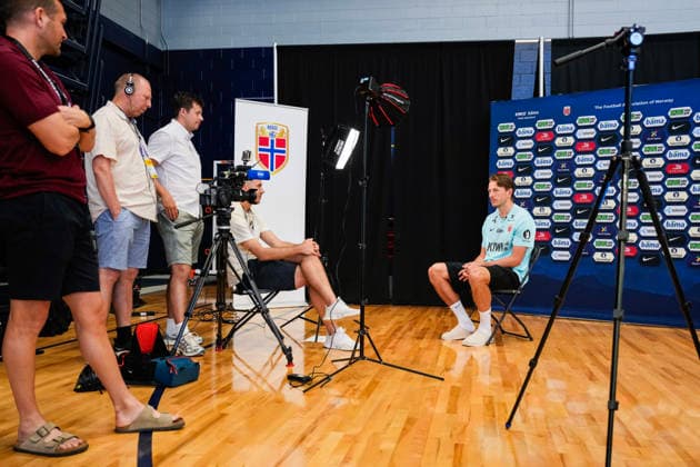 World Cup 2026 Greensboro , USA 20260604 SAnder Berge during the press conference with the Norwegian men s national football team at The University of North Carolina Greensboro UNCG Photo Fredrik Varfjell NTB Greensboro United States EDITORIAL USE ONLY RESTRICTED USE FOR BETTING COMPANIES  Copyright: xFredrikxVarfjellx xNTBx