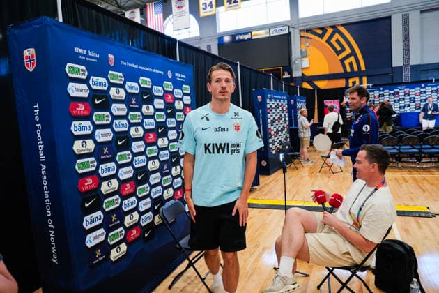 World Cup 2026 Greensboro , USA 20260604 SAnder Berge during the press conference with the Norwegian men s national football team at The University of North Carolina Greensboro UNCG Photo Fredrik Varfjell NTB Greensboro United States EDITORIAL USE ONLY RESTRICTED USE FOR BETTING COMPANIES  Copyright: xFredrikxVarfjellx xNTBx