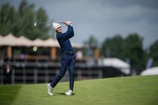 KLM Open - Round 1 Marcus Kinhult of Sweden plays his second shot from the bunker of the 10th hole during the first round of the KLM Open at The International in Amsterdam, Netherlands, on June 4, 2026. Amsterdam Netherlands  Copyright: xAndyxAstfalckx originalFilename:astfalck-klmopenr260604_npd9f.jpg