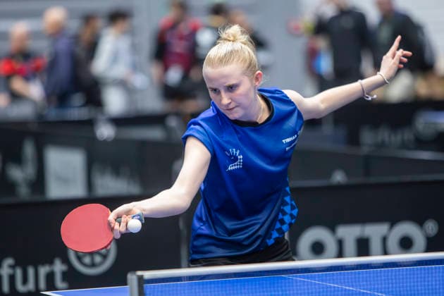Lotto Thüringen TT-Finals Erfurt 2026 Deutsche Meisterschaften, Spielszene bei den LOTTO Thüringen TT-Finals 2026 in der Messe Erfurt: U19, Theresa Faltermaier. FC Bayern München Deutschland, Germany 20260604-_MS_3741