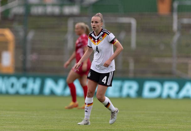 GER, Leipzig, DFB, Fussball, Frauenfussball, internationales Freundschaftsspiel, Deutschland U23 vs. Daenemark U23 im Bild v.l.: Vanessa Diehm (Deutschland U23 04), 04.06.2026, Alfred-Kunze Sportpark Leipzig DFB REGULATIONS PROHIBIT ANY USE OF PHOTOGRAPHS AS IMAGE SEQUENCES AND OR QUASI-VIDEO, Copyright: HMBxMedia PaulxFritz