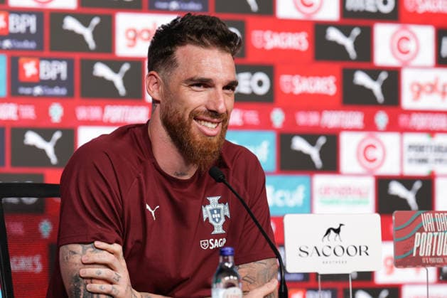 press conference, PK, Pressekonferenz of the Portuguese national football team in the football city of Oeiras - Portugal, June 4, 2026, in Alges, Portugal. goalkeeper Jose Sa (Portugal ,12) Copyright: HMBxMedia FernandoxSoares