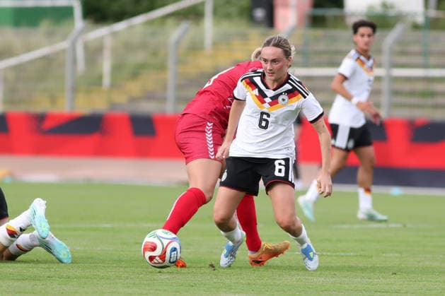 Fußball, U23-Frauen: Deutschland - Dänemark, 04.06.26 Sofie Zdebel (6, Deutschland U23, Bayer Leverkusen). Fußball, Testspiel U23-Frauen: Deutschland - Dänemark am 04.06.26 im Alfred-Kunze-Sportpark Leipzig-Leutzsch. Copyright: xBEAUTIFULxSPORTS JanxKaeferx