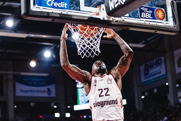 easyCreditBBL, Playoff-Halbfinale 3, Telekom Baskets Bonn vs. FC Bayern Basketball, 4.6.2026 Isiaha Mike (FC BAYERN MÜNCHEN BASKETBALL 22) dunkt - easyCreditBBL, Playoff-Halbfinale 3, Telekom Baskets Bonn vs. FC Bayern Basketball, 4.6.2026, Telekom Dome Bonn Copyright: xBEAUTIFULxSPORTS Derixx