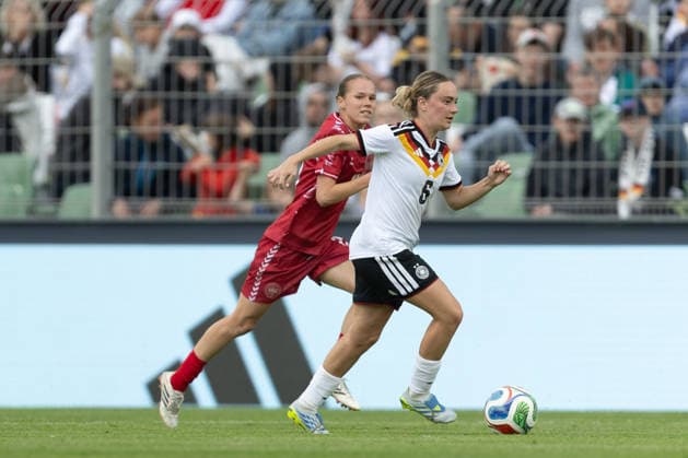 GER, Leipzig, DFB, Fussball, Frauenfussball, internationales Freundschaftsspiel, Deutschland U23 vs. Daenemark U23 im Bild v.l.: Sofie Zdebel (Deutschland U23 06), Aktion mit Ball 04.06.2026, Alfred-Kunze Sportpark Leipzig DFB REGULATIONS PROHIBIT ANY USE OF PHOTOGRAPHS AS IMAGE SEQUENCES AND OR QUASI-VIDEO, Copyright: HMBxMedia PaulxFritz