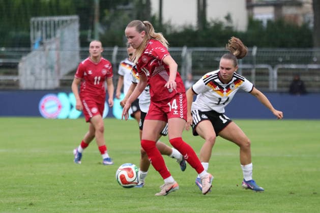 Fußball, U23-Frauen: Deutschland - Dänemark, 04.06.26 Nikoline Dudek (14, Dänemark U23, RB Leipzig). Fußball, Testspiel U23-Frauen: Deutschland - Dänemark am 04.06.26 im Alfred-Kunze-Sportpark Leipzig-Leutzsch. Copyright: xBEAUTIFULxSPORTS JanxKaeferx