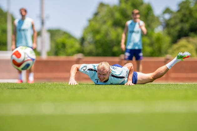 Sport Bilder des Tages 260604 Erling Braut Haaland of the Norwegian national football team at a training session during day -7 of the FIFA World Cup, WM, Weltmeisterschaft, Fussball 2026 on June 4, 2026 in Greensboro. Photo: Vegard Grott BILDBYRAN kod VG VG0936 bbeng fotball football soccer fotboll fifa world cup vm fotball-vm norge norway trening träning training practice precamp pre-camp Copyright: VEGARDxGRoTT BB260604VG005