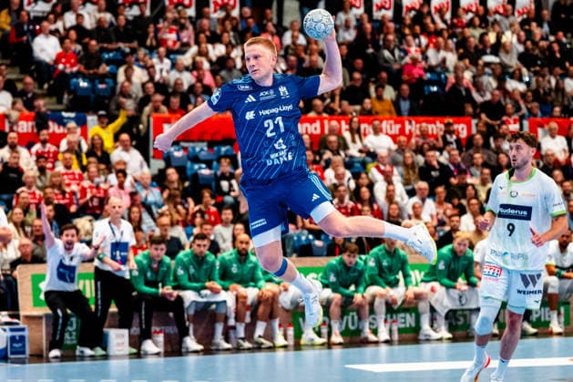 04.06.2026, xdobgx, Handball Daikin HBL, Handball Verein Hamburg - HSG Wetzlar v.l. Frederik Bo Andersen (Handball Sport Verein Hamburg, 21) beim Wurf, in action, throwing Hamburg