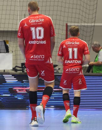 GER HBL Saison 2025 2026 MT Melsungen vs. FÜCHSE Berlin, 04.06.26, ROTHENBACH-HALLE, Kassel Dainis KRISTOPANS (MT Melsungen 10), Dimitri IGNATOW (MT Melsungen 11), der Unterschied zwischen 10 und 11, Funpic
