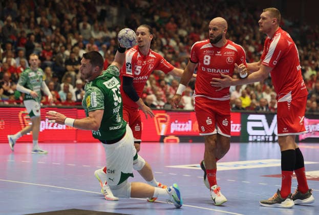 GER HBL Saison 2025 2026 MT Melsungen vs. FÜCHSE Berlin, 04.06.26, ROTHENBACH-HALLE, Kassel Mijajlo MARSENIC (Füchse Berlin 93) wirft vom Kreis