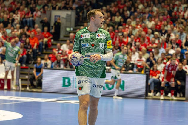 DAIKIN Handball Bundesliga, Kassel, MT Melsungen vs. Fuechse Berlin, Rothenbach-Halle Kassel; 04.06.2026 DAIKIN Handball Bundesliga, Kassel, Germany - 04.06.2026: Mathias Gidsel (Fuechse Berlin, 19) am Ball, Handball Bundesliga, Spiel der MT Melsungen vs. Fuechse Berlin, Rothenbach-Halle Kassel Copyright: xBEAUTIFULxSPORTS Freudensteinx