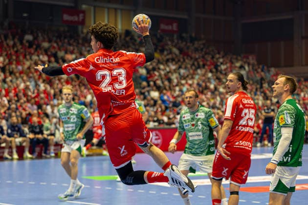 DAIKIN Handball Bundesliga, Kassel, MT Melsungen vs. Fuechse Berlin, Rothenbach-Halle Kassel; 04.06.2026 DAIKIN Handball Bundesliga, Kassel, Germany - 04.06.2026: Martl Soler (MT Melsungen, 23) beim Wurf, Handball Bundesliga, Spiel der MT Melsungen vs. Fuechse Berlin, Rothenbach-Halle Kassel Copyright: xBEAUTIFULxSPORTS Freudensteinx