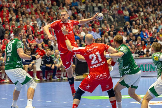 DAIKIN Handball Bundesliga, Kassel, MT Melsungen vs. Fuechse Berlin, Rothenbach-Halle Kassel; 04.06.2026 DAIKIN Handball Bundesliga, Kassel, Germany - 04.06.2026: Dainis Kristopans (MT Melsungen, 10) beim Wurf, Handball Bundesliga, Spiel der MT Melsungen vs. Fuechse Berlin, Rothenbach-Halle Kassel Copyright: xBEAUTIFULxSPORTS Freudensteinx