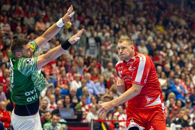 DAIKIN Handball Bundesliga, Kassel, MT Melsungen vs. Fuechse Berlin, Rothenbach-Halle Kassel; 04.06.2026 DAIKIN Handball Bundesliga, Kassel, Germany - 04.06.2026: Dainis Kristopans (MT Melsungen, 10) beim Wurf, Handball Bundesliga, Spiel der MT Melsungen vs. Fuechse Berlin, Rothenbach-Halle Kassel Copyright: xBEAUTIFULxSPORTS Freudensteinx