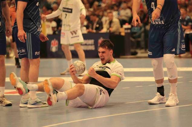 Foto : Torjubel bei Josip SIMIC ( Wetzlar ) Handball Herren 1. Bundesliga 33. Spieltag am Do. 04.06.2026 HSV Handball - HSG Wetzlar