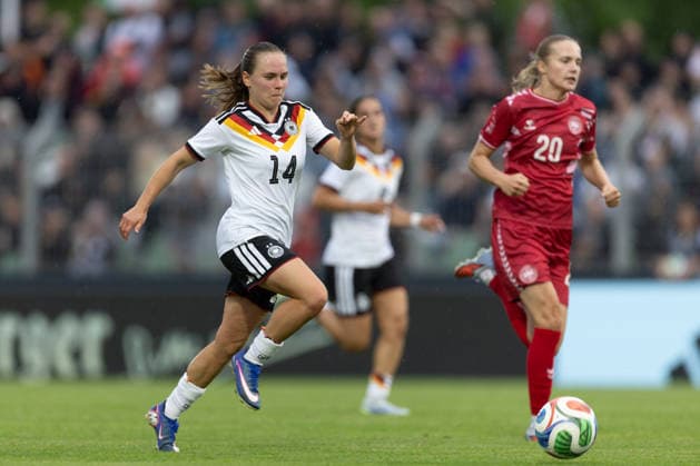 GER, Leipzig, DFB, Fussball, Frauenfussball, internationales Freundschaftsspiel, Deutschland U23 vs. Daenemark U23 im Bild v.l.: Marie Steiner (Deutschland U23 14), Aktion mit Ball 04.06.2026, Alfred-Kunze Sportpark Leipzig DFB REGULATIONS PROHIBIT ANY USE OF PHOTOGRAPHS AS IMAGE SEQUENCES AND OR QUASI-VIDEO, Copyright: HMBxMedia PaulxFritz
