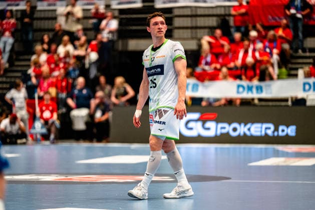 04.06.2026, xdobgx, Handball Daikin HBL, Handball Verein Hamburg - HSG Wetzlar v.l. Justin Mueller (HSG Wetzlar, 25) Freisteller, Einzelbild, Ganzkoerper Hamburg