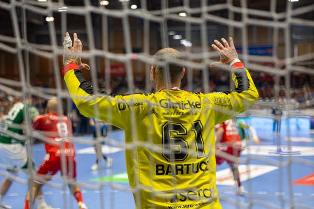 DAIKIN Handball Bundesliga, Kassel, MT Melsungen vs. Fuechse Berlin, Rothenbach-Halle Kassel; 04.06.2026 DAIKIN Handball Bundesliga, Kassel, Germany - 04.06.2026: Laszlo Bartucz (MT Melsungen, 61) im Tor, Handball Bundesliga, Spiel der MT Melsungen vs. Fuechse Berlin, Rothenbach-Halle Kassel Copyright: xBEAUTIFULxSPORTS Freudensteinx