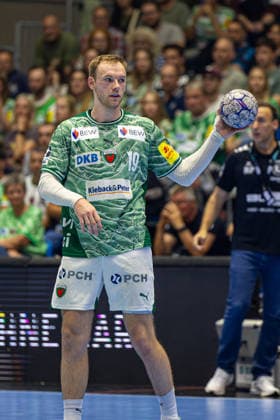 DAIKIN Handball Bundesliga, Kassel, MT Melsungen vs. Fuechse Berlin, Rothenbach-Halle Kassel; 04.06.2026 DAIKIN Handball Bundesliga, Kassel, Germany - 04.06.2026: Mathias Gidsel (Fuechse Berlin, 19) am Ball, Handball Bundesliga, Spiel der MT Melsungen vs. Fuechse Berlin, Rothenbach-Halle Kassel Copyright: xBEAUTIFULxSPORTS Freudensteinx
