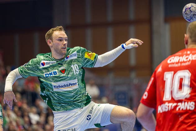 DAIKIN Handball Bundesliga, Kassel, MT Melsungen vs. Fuechse Berlin, Rothenbach-Halle Kassel; 04.06.2026 DAIKIN Handball Bundesliga, Kassel, Germany - 04.06.2026: Mathias Gidsel (Fuechse Berlin, 19) nach dem Wurf, Handball Bundesliga, Spiel der MT Melsungen vs. Fuechse Berlin, Rothenbach-Halle Kassel Copyright: xBEAUTIFULxSPORTS Freudensteinx