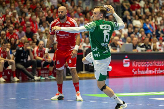 DAIKIN Handball Bundesliga, Kassel, MT Melsungen vs. Fuechse Berlin, Rothenbach-Halle Kassel; 04.06.2026 DAIKIN Handball Bundesliga, Kassel, Germany - 04.06.2026: Tobias Scholberg Grondahl (Füchse Berlin, 15) beim Wurf,Handball Bundesliga, Spiel der MT Melsungen vs. Fuechse Berlin, Rothenbach-Halle Kassel Copyright: xBEAUTIFULxSPORTS Freudensteinx