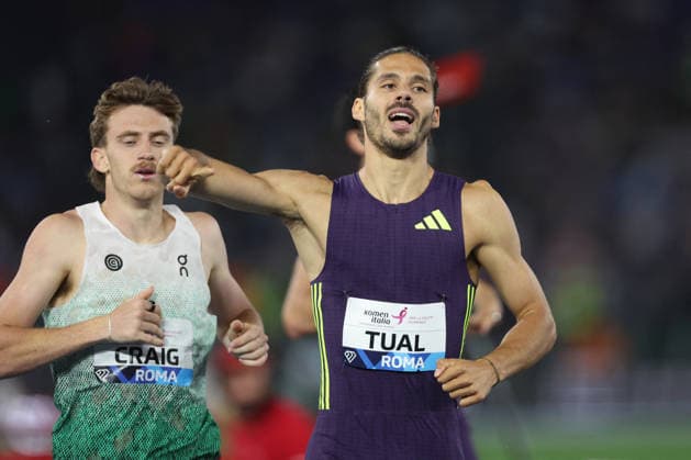 ATHLETICS - Athletics Internationals - Golden Gala Pietro Mennea - Wanda Diamond League Photo by IPA ABACAPRESS.COM85327211 - ROME, Italy - June 4, 2026: Gabriel TUAL win Men s 800 Metres The world s top track and field athletes compete at the Golden Gala Pietro Mennea at Rome s Olympic Stadium, the fifth stop of the 2026 Wanda Diamond League season. The prestigious meeting brings together international stars for an evening of elite performances in one of athletics most iconic events. Roma Italy  Copyright: xIPAxSport ABACAx