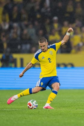260604 Gustaf Lagerbielke of Sweden during the International Friendly, Länderspiel, Nationalmannschaft football match between Sweden and Greece on June 4, 2026 in Stockholm. Photo: Johanna Säll BILDBYRAN kod JL JM0822 bbeng fotboll football soccer fotball träningslandskamp international friendly sverige sweden sverige a grekland greece Copyright: JOHANNAxSÄLL BB260604BB756
