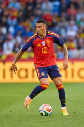 Spain v Iraq - International Friendly, Länderspiel, Nationalmannschaft LA CORUNA, SPAIN - JUNE 04: Pedro Porro of Spain runs with the ball during an international friendly match between Spain and Iraq at Abanca-Riazor Stadium on June 04, 2026 in La Coruna, Spain. (Photo by Diego Simon Photo Players Images Magara Press) La Coruna Abanca Riazor Stadium Spain Copyright: xDiegoxSimonx
