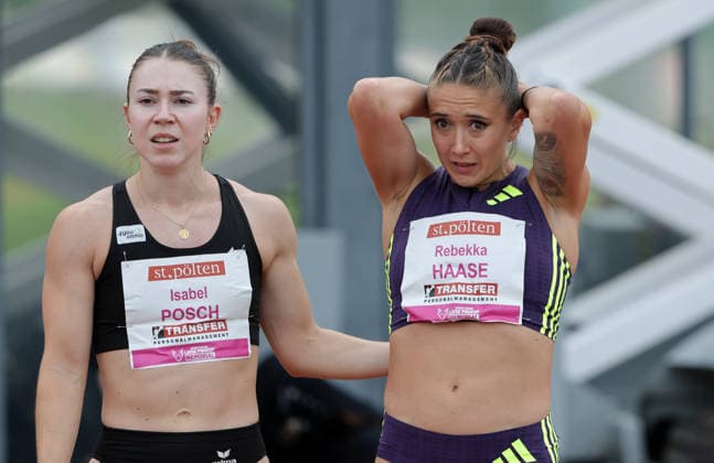 ATHLETICS - Liese Prokop Memorial ST. POELTEN,,04.JUN.26 - ATHLETICS - Liese Prokop Memorial, 100m, women. Image shows Isabel Posch (AUT) and Rebekka Haase (GER).  GEPAxpictures xWalterxLuger
