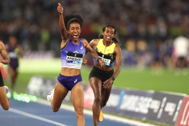ATHLETICS - Athletics Internationals - Golden Gala Pietro Mennea - Wanda Diamond League Photo by IPA ABACAPRESS.COM85327767 - ROME, Italy - June 4, 2026: Likina AMEBAW win Women s 5000 Metres. The world s top track and field athletes compete at the Golden Gala Pietro Mennea at Rome s Olympic Stadium, the fifth stop of the 2026 Wanda Diamond League season. The prestigious meeting brings together international stars for an evening of elite performances in one of athletics most iconic events. Roma Italy  Copyright: xIPAxSport ABACAx