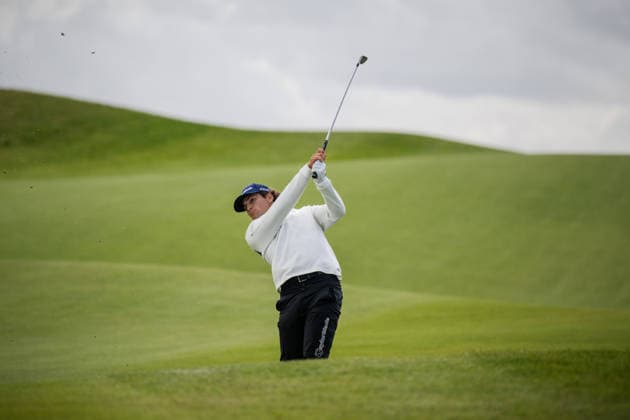 AMSTERDAM, NETHERLANDS - JUNE 04: Angel Ayora of Spain plays his second shot from the fairway of the 1st hole during the first round of the KLM Open at The International on June 4, 2026 in Amsterdam, Netherlands. Credit: Andy Astfalck NurPhoto Netherlands Copyright: xAndyxAstfalckx