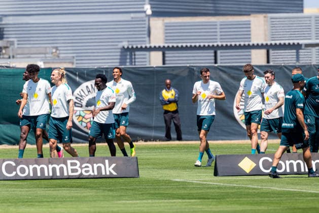 SOCCER AUSTRALIA TRAINING, The Socceroos squad during practice at the Soccerroos facility at the Oakland Roots Sports Club in Alameda, California, United States, Thursday, June 4, 2026. ( NO ARCHIVING Alameda California United States  Copyright: xJasonxHenryx 20260605144023670447