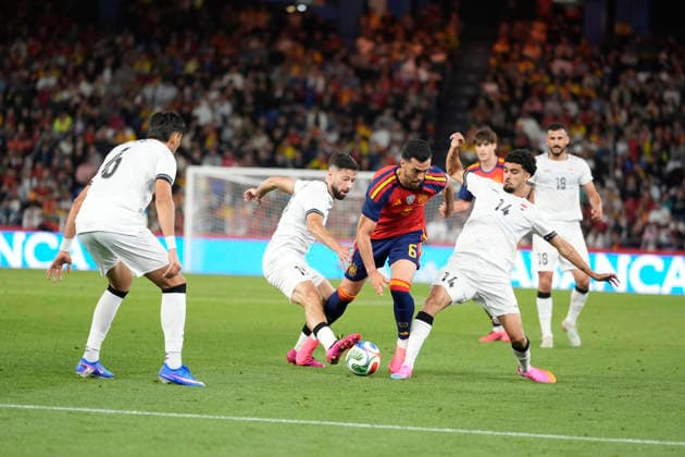 Spain v Irak friendly match Mundial 2026 Mikel Merino of Spain during the friendly match Mundial 2026 between Spain and Iraq played at the Riazor Stadium in A Coruna, Spain on June 4, 2026. A Coruna Galicia Spain Futbol Copyright: xAgenciaxLOFx