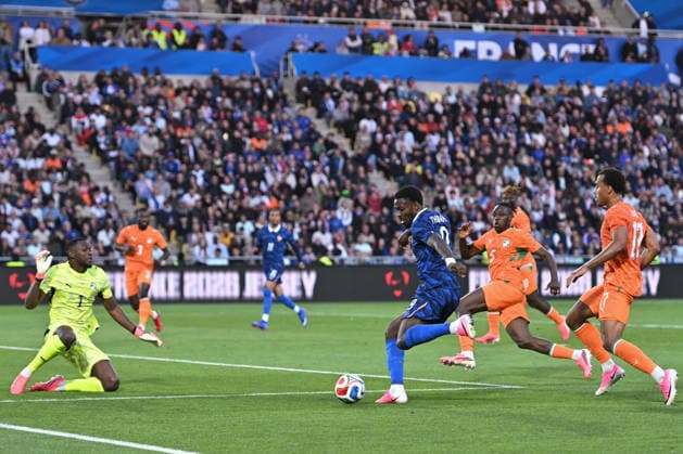 Friendly Match - France v Ivory Coast - FA French forward Marcus Thuram kicks the ball during the friendly football match between France and Ivory Coast at the Beaujoire stadium in Nantes on June 4, 2026. Photo by Firas Abdullah ABACAPRESS.COM Nantes Pays de la Loire France  Copyright: xAbdullahxFiras ABACAx