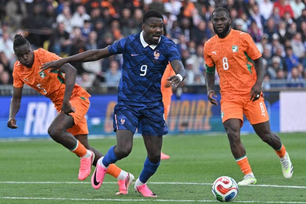 Friendly Match - France v Ivory Coast - FA French forward Marcus Thuram fights for the ball during the friendly football match between France and Ivory Coast at the Beaujoire stadium in Nantes on June 4, 2026. Photo by Firas Abdullah ABACAPRESS.COM Nantes Pays de la Loire France  Copyright: xAbdullahxFiras ABACAx