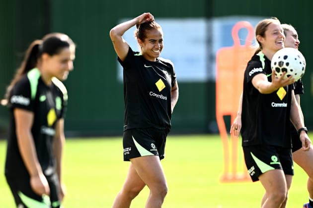 SOCCER MATILDAS TRAINING, Mary Fowler during a Matildas training session ahead of their International Friendly, Länderspiel, Nationalmannschaft match against Mexico, at Sky Park in Sydney, Friday, June 5, 2026. ( NO ARCHIVING Sydney New South Wales Australia  Copyright: xDANxHIMBRECHTSx 20260605120983582837