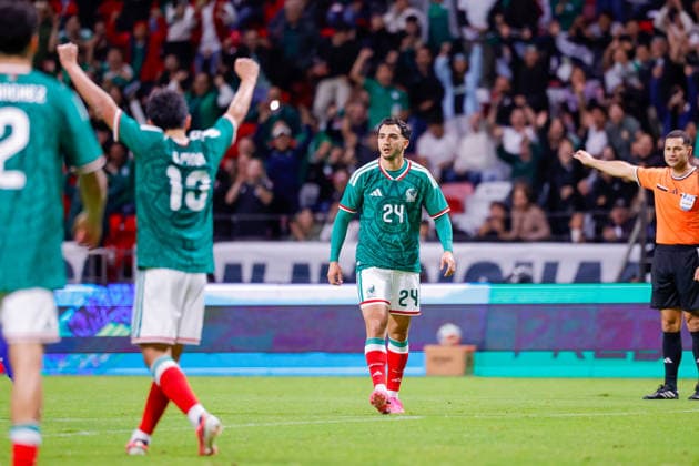 MEXICO national team, Nationalteam International Friendly, Länderspiel, Nationalmannschaft MEXICO NATIONAL TEAM INTERNATIONAL FRIENDLY MEXICO VS SERBIA 04062026 TOLUCA, ESTADO DE MEXICO, MEXICO. Action photo of Luis Chavez (24) of the Mexico National team, celebrating a goal during friendly game held at the Estadio Nemesio Diez of Toluca, Estado de Mexico against Serbia. Foto de accion de Luis Chavez (24) de la Seleccion Nacional de Mexico, celebrando un gol durante juego amistoso celebrado en el Estadio Nemesio Diez de Toluca, Estado de Mexico en contra de Serbia. PHOTO BY IMAGENSHOP AGENCIA FOTOGRAFICA TOLUCA ESTADO DE MEXICO MEXICO Copyright: xYOALIxMARTINEZx