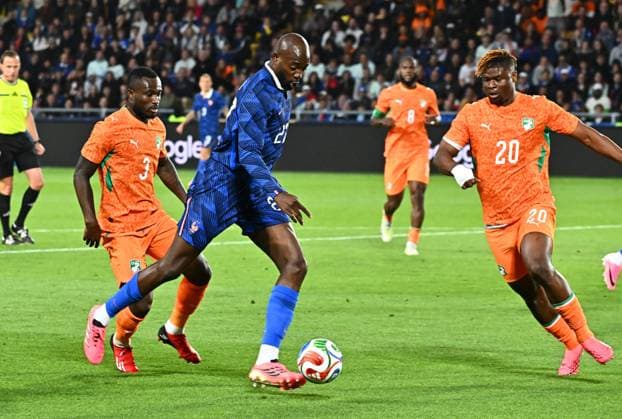 FRANCE CÔTE D IVOIRE PHOTOPQR OUEST FRANCE Franck Dubray ; Nantes ; 04 06 2026 ; Football Match de préparation à la Coupe du monde 2026 de l Equipe de France de football contre la Côte d Ivoire au stade de la Beaujoire à Nantes. Jean-Philippe Mateta Equipe de France (photo Franck Dubray) France s 2026 World Cup preparation match against Ivory Coast at the Stade de la Beaujoire in Nantes. Nantes France  Copyright: xPHOTOPQR OUESTxFRANCE MAXPPPxFranckxDubrayx 20260604OFR5066 20260604OFR5066