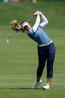 Brooke Henderson hits from the 2nd fairway in the first round of the U.S. Women s Open golf championship at Riviera Country Club in Pacific Palisades, California on Thursday, June 4, 2026.  GLP20260604101201 CAROLINExBREHMAN