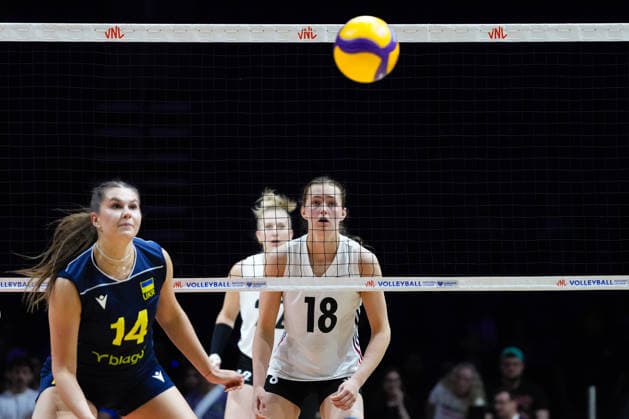 2026 Women s Volleyball Nations League - Quebec City - Day2 Leana Grozer 18 of Germany reacts during the 2026 Women s Volleyball Nations League match between Ukraine and Germany at Videotron Centre in Quebec City, Canada, on June 4, 2026. Quebec City Quebec Canada  Copyright: xYuanxTianx originalFilename:tian-2026wome260604_np7c0.jpg