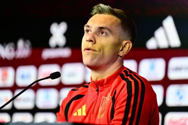 Belgian national football team - FIFA World Cup, WM, Weltmeisterschaft, Fussball 2026 - media activities 05 06 2026 TUBIZE, BELGIUM - JUNE 05 : Trossard Leandro forward of Belgium pictured during a press conference, PK, Pressekonferenz at the training grounds of the Royal Belgian Football Association ahead of the FIFA World Cup 2026 on June 4, 2026 in Tubize, Belgium, 04 06 2026 Tubize Belgium  Copyright: xPeterxDexVoechtx