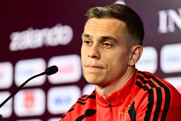 Belgian national football team - FIFA World Cup, WM, Weltmeisterschaft, Fussball 2026 - media activities 05 06 2026 TUBIZE, BELGIUM - JUNE 05 : Trossard Leandro forward of Belgium pictured during a press conference, PK, Pressekonferenz at the training grounds of the Royal Belgian Football Association ahead of the FIFA World Cup 2026 on June 4, 2026 in Tubize, Belgium, 04 06 2026 Tubize Belgium  Copyright: xPeterxDexVoechtx